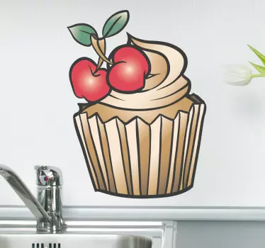 Cupcake s třešňovým obtiskem - TenStickers