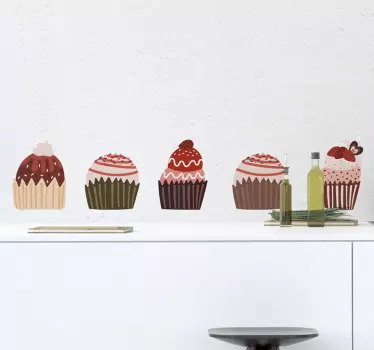 Cupcakes hraniční obtisk - TenStickers