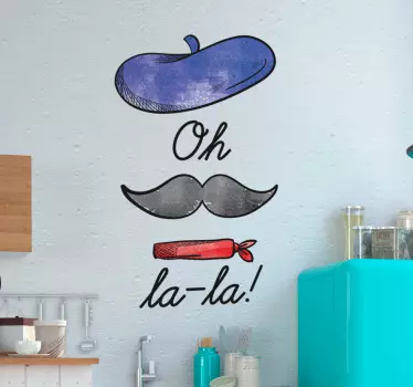 Dekorativní knír text nálepky na zeď - TenStickers