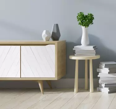 Diagonální bílé dřevěné obtisky na nábytek - TenStickers