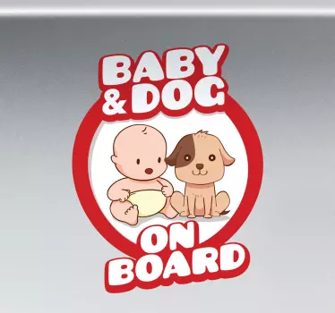 Dítě a pes na palubě dítě v autě nálepka - TenStickers