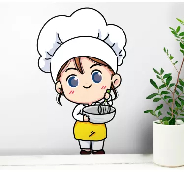 Dívka drží tapetu s bičem - TenStickers