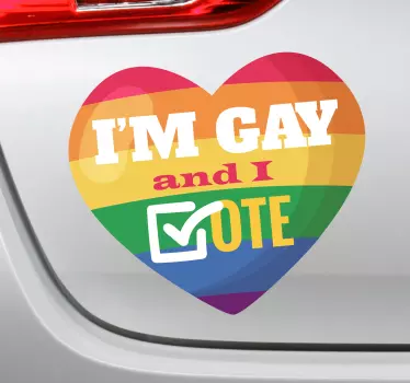 Duha hlasy gay auto obtisk - TenStickers