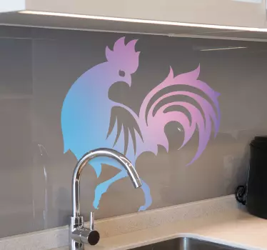 Fialový gradient kohout pták obtisk - TenStickers