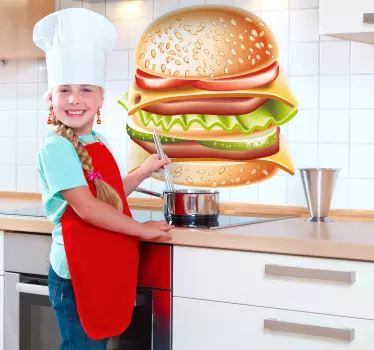 Nálepka sýra hamburger - TenStickers