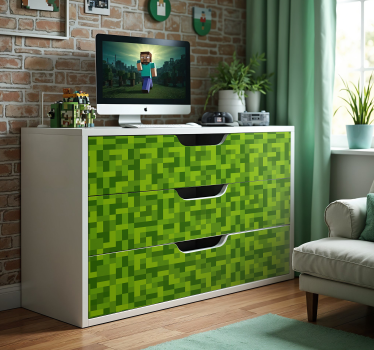 Herní design se zelenými čtverci Nábytek nálepka - TenStickers
