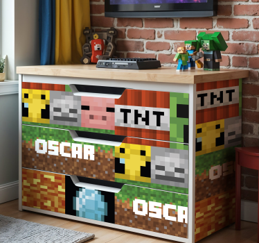 Herní geometrický vzor Nábytek nálepka - TenStickers