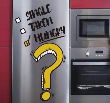 Hladový legrační seznam lednička zábal - TenStickers