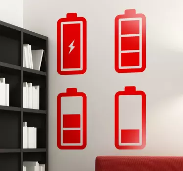 Ikony na výdrž baterie na stěnách - TenStickers