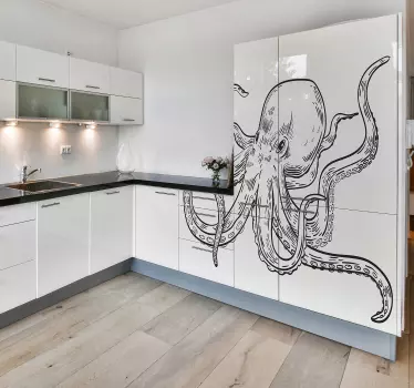 Ilustrace chobotnice Kuchyňská nálepka - TenStickers