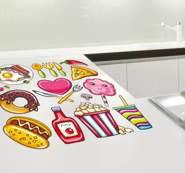 Ilustrované jídlo nálepka kolekce - TenStickers