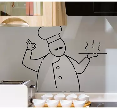 Italský kuchař design restaurace nálepka - TenStickers
