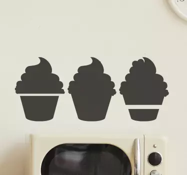 Jednobarevný cupcakes jídlo samolepka na zeď - TenStickers