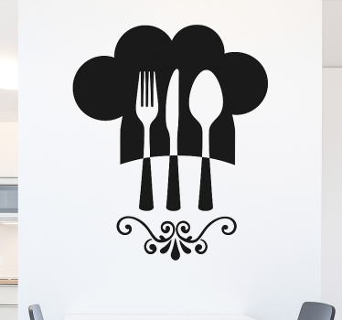 Jednobarevný elegantní řezací nůž kuchyňská samolepka - TenStickers