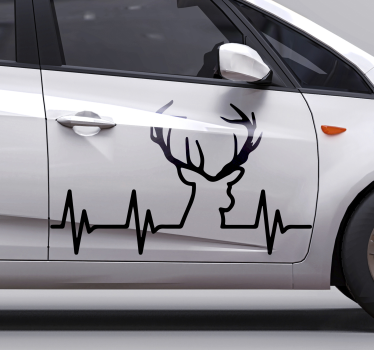 Jelen srdeční tep auto obtisk - TenStickers