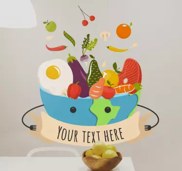 Jídlo ilustrace s personalizovaným textem obtiskem - TenStickers