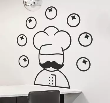 Juggling šéfkuchař nástěnné samolepky - TenStickers