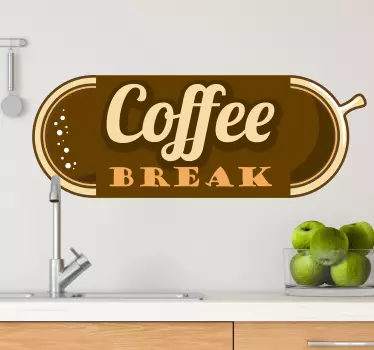 Káva přestávka pít nálepku na zeď - TenStickers