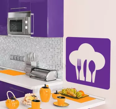 Klobouk kuchař & nádobí logo nálepku - TenStickers