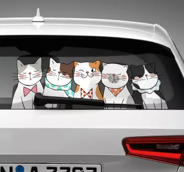 Kočka vznášející se auto nálepka - TenStickers