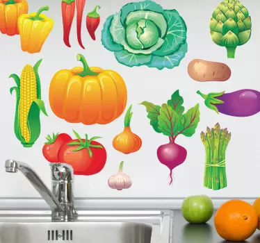 Kolekce zeleninových obtisků - TenStickers