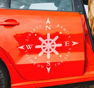 Kompas s hodnotami auto obtisk - TenStickers