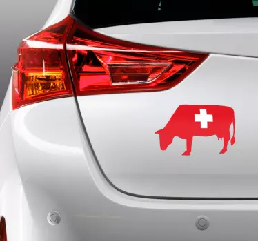 Kráva švýcarská vlajka auto nálepka - TenStickers