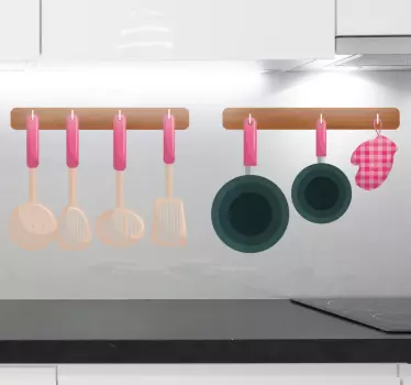Kreslené závěsné spotřebiče kuchyňské samolepky - TenStickers