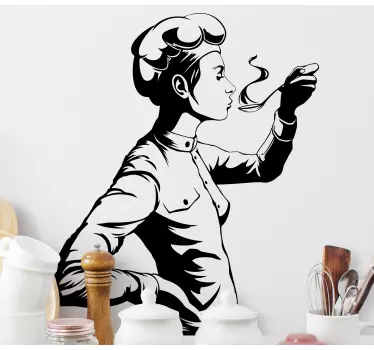 Kuchař ochutnává obtisky tapety na jídlo - TenStickers
