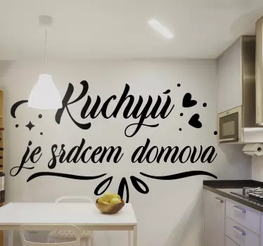 Kuchyně je srdcem samolepky na zeď z domova - TenStickers