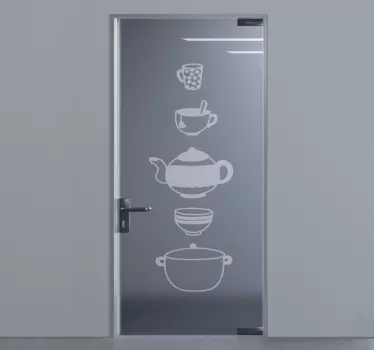 Kuchyňské dveře dveře skleněné dveře nálepka - TenStickers