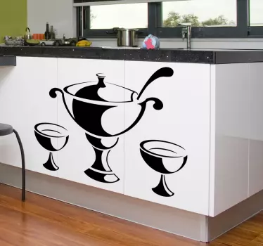 Kuchyňské samolepky mísa a šálky - TenStickers