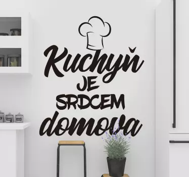Kuchyňské srdce domácí domácí text nálepka na zeď - TenStickers