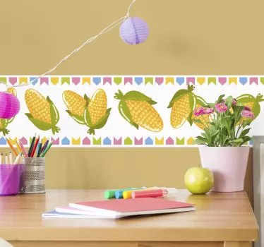 Kukuřičné žluté a zelené ozdobné nálepky - TenStickers