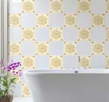 Květinová hejna paisley dlaždice transfer obtisk - TenStickers