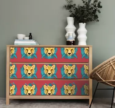 Leopardí grafické obtisky v orientálním stylu na nábytek - TenStickers