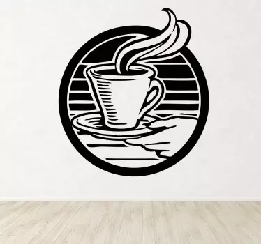 Logo šálek kávy ilustrace nálepka na zeď - TenStickers