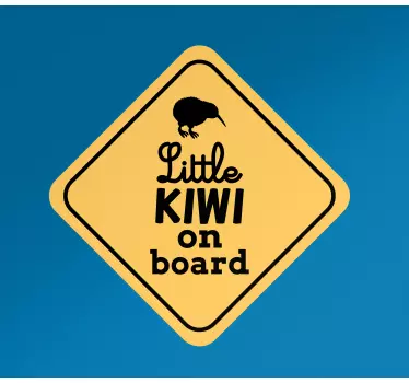 Malé kiwi na palubě dítěte v nálepce do auta - TenStickers