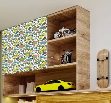 Městské brusle vzor obtisky na nábytek - TenStickers