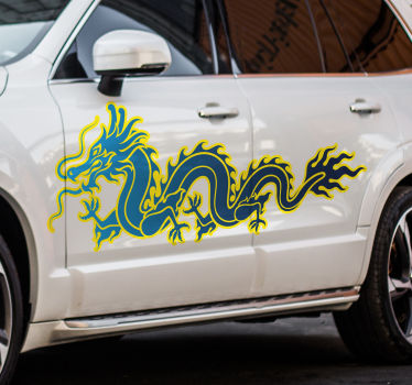 Modrý plamen dračí samolepka na auto - TenStickers