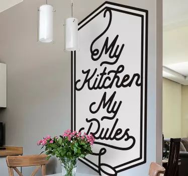 Moje kuchyně moje pravidla kuchyňská nálepka na zeď - TenStickers