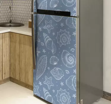 Mořský život a mušle obtisky lednice - TenStickers