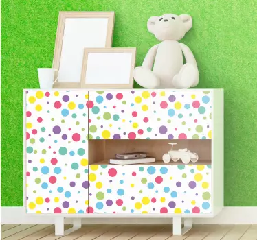 Nábytek nálepka Živý tečkovaný motiv - TenStickers
