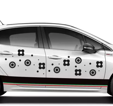 Nálepka auto auto květiny - TenStickers