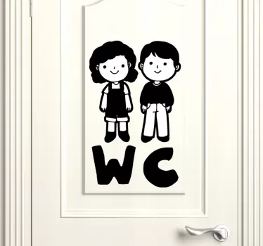 Nálepka děti skleněné dveře wc - TenStickers