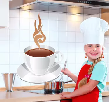Nálepka horké kávy šálek - TenStickers