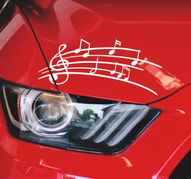 Nálepka na auto hudební poznámky - TenStickers