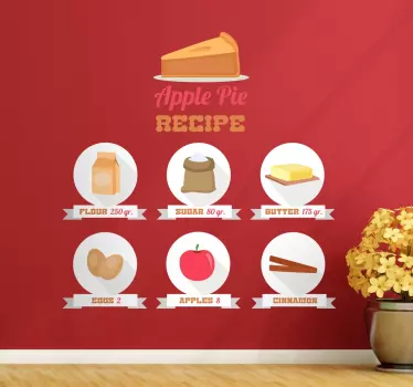 Nálepka kuchyně jablečný koláč recept - TenStickers