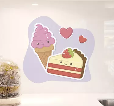 Nálepka kuchyně láska koláče jídlo zeď - TenStickers