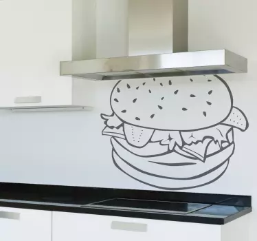 Nálepka nástěnka obrys hamburger - TenStickers